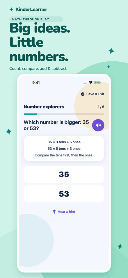 KinderLearner math activity preview